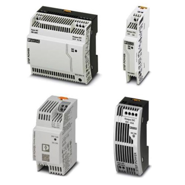 STEP Phoenix Contact Power Supplies 24VDC, 12VDC Din Rail Mount